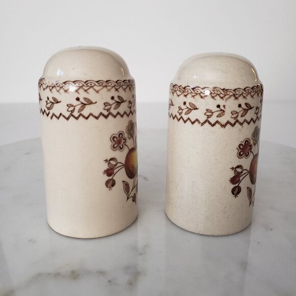 VTG Johnson Brothers Fruit Sampler Apple Ceramic Salt Pepper Shaker Old Granite - Picture 3 of 9